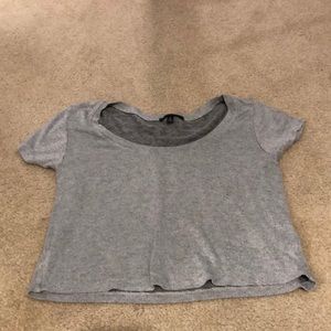 Cropped Grey Tee